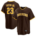 Rebec S.Diego Padres #23 Fernando Tatis Jr Player Brown Alternate Replica Game Stitched Jerseys