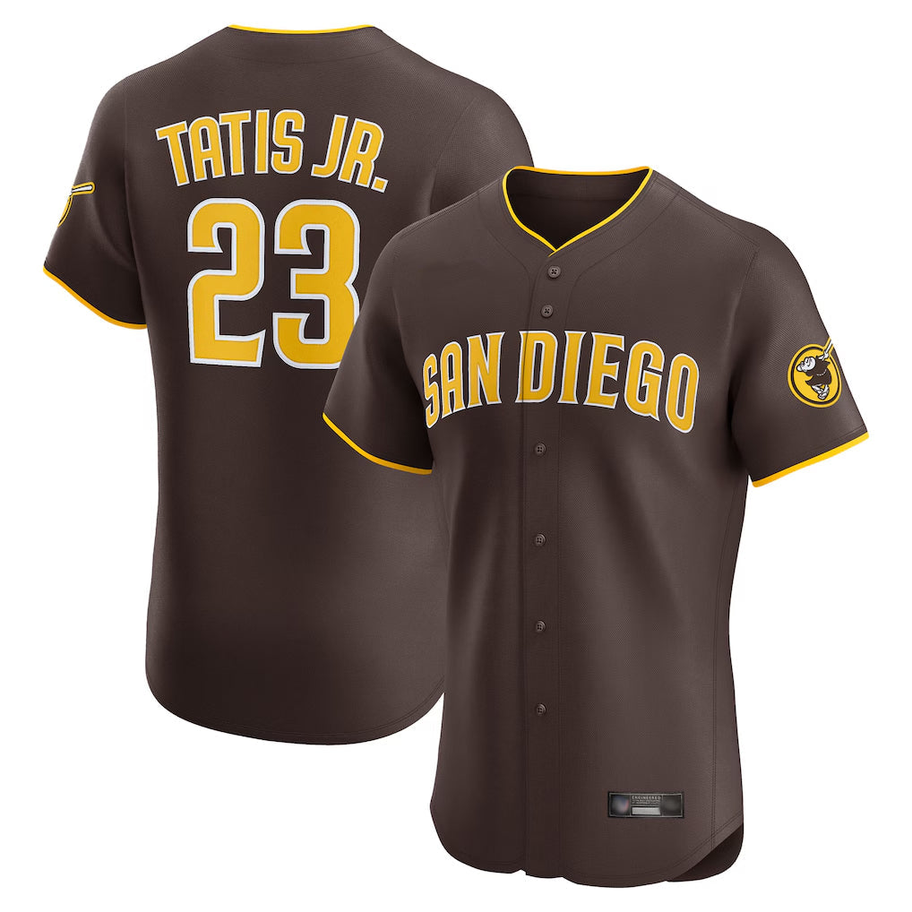 Rebec S.Diego Padres #23 Fernando Tatis Jr Player Brown Home Limited Elite Stitched Jerseys