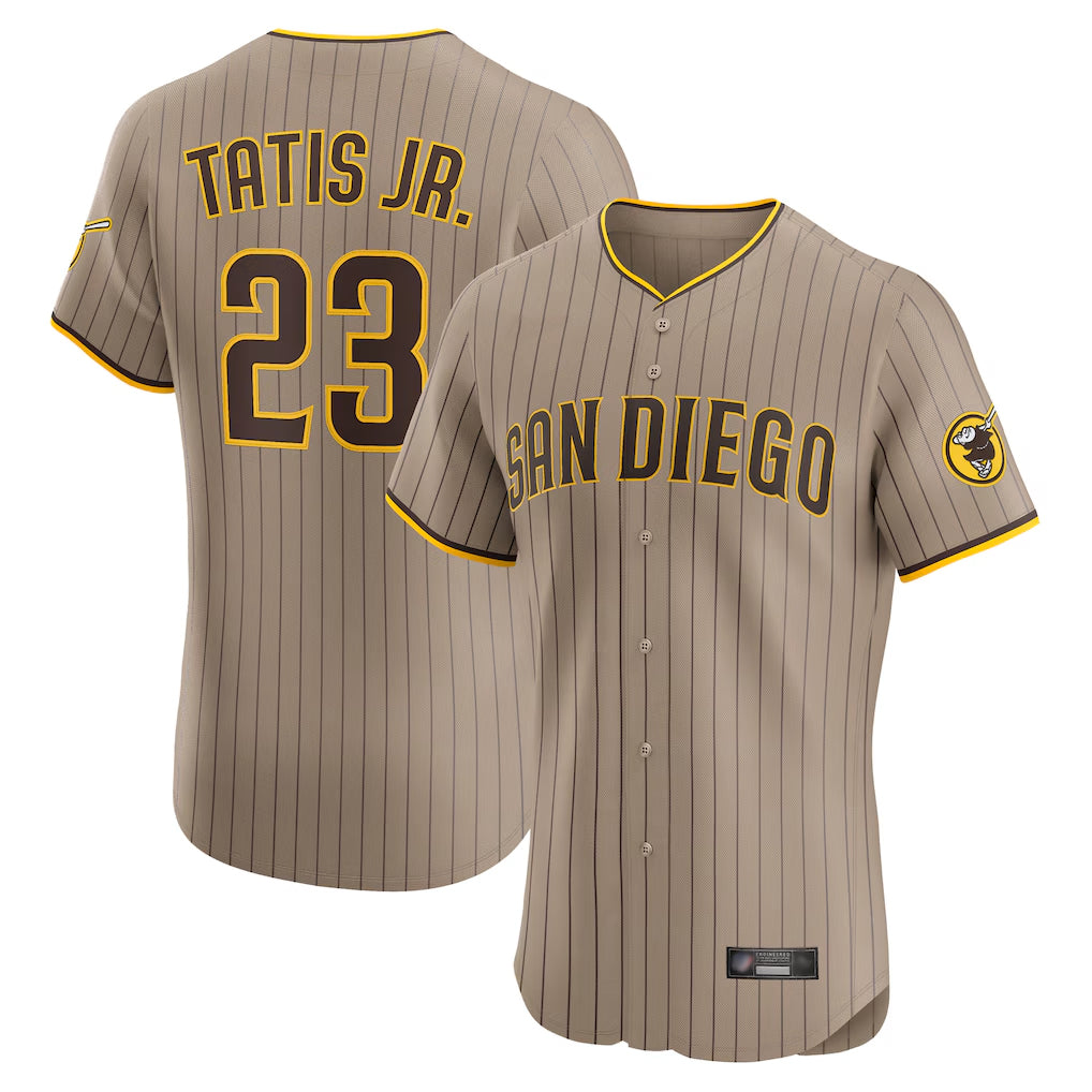 Rebec S.Diego Padres #23 Fernando Tatis Jr Player Khaki Home Limited Elite Stitched Jerseys