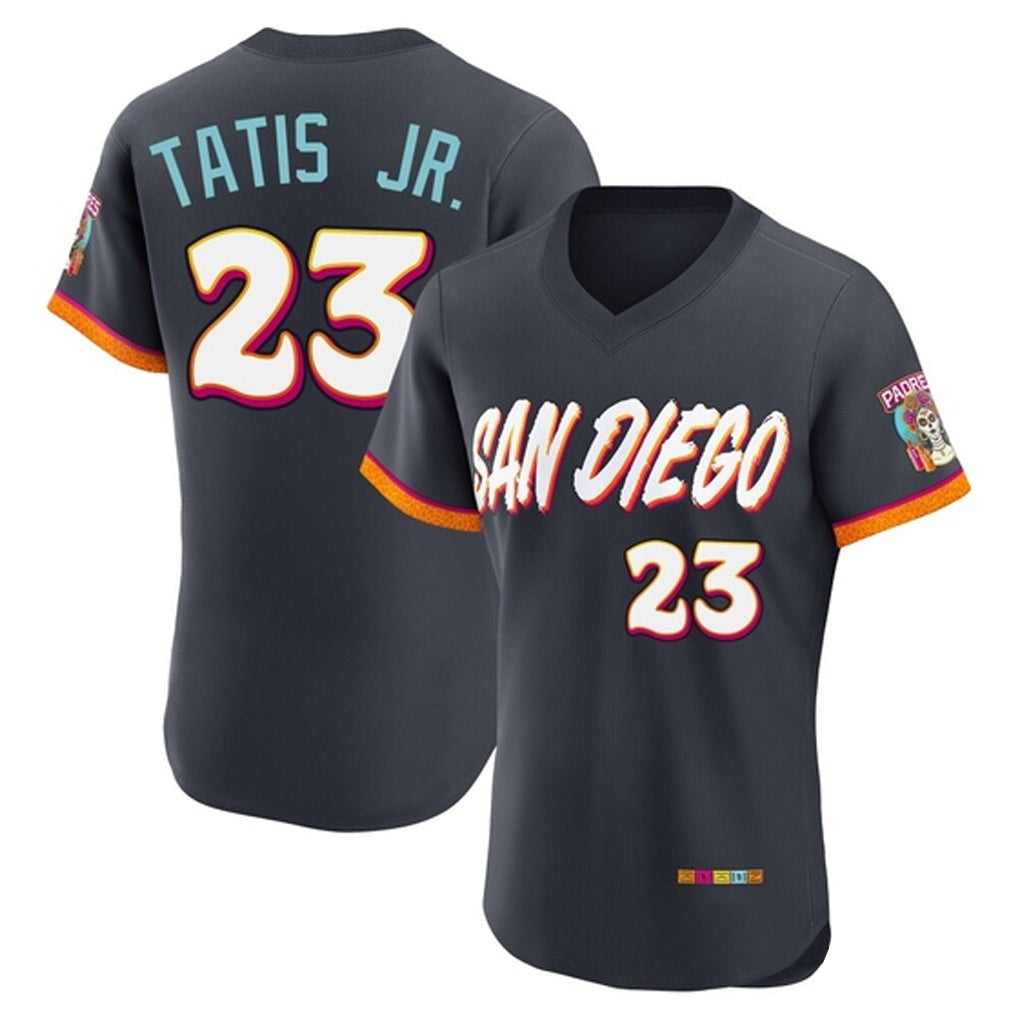 Rebec S.Diego Padres #23 Fernando Tatis Jr Player Obsidian 2026 City Connect Home Elite T-shirt Stitched Jerseys