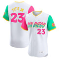 Rebec S.Diego Padres #23 Fernando Tatis Jr Player White City Connect Home Limited Elite Stitched Jerseys