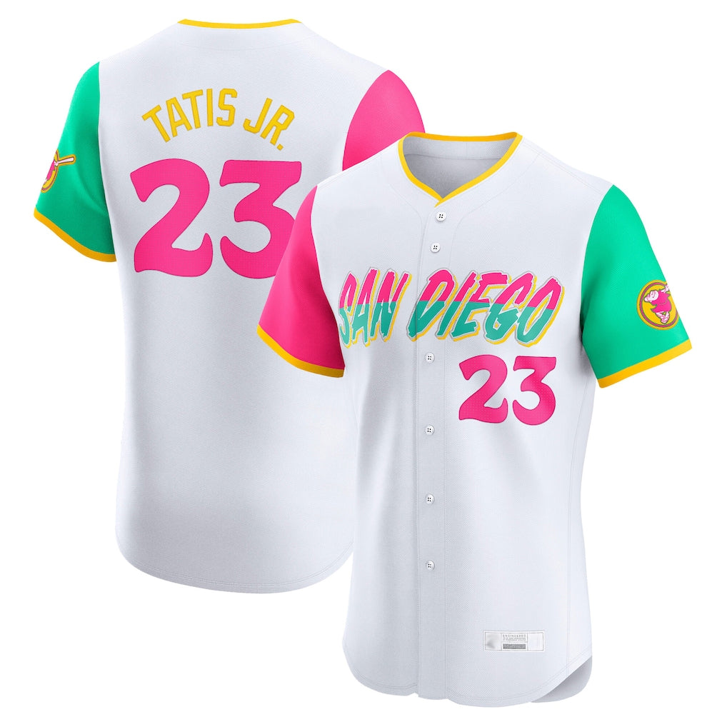 Rebec S.Diego Padres #23 Fernando Tatis Jr Player White City Connect Home Limited Elite Stitched Jerseys