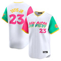 Rebec S.Diego Padres #23 Fernando Tatis Jr Player White City Connect Home Limited Stitched Jerseys