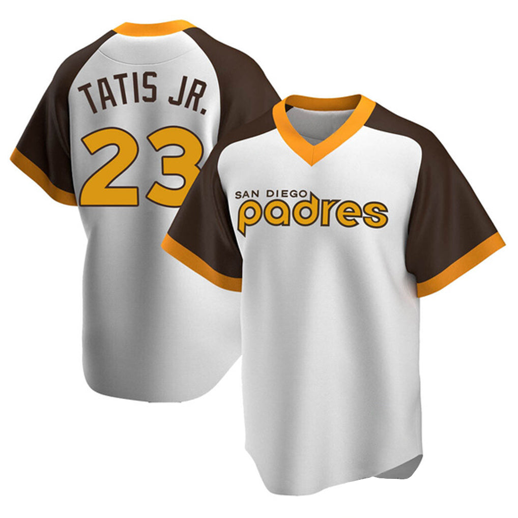 Rebec S.Diego Padres #23 Fernando Tatis Jr Player White Home Cooperstown Collection Replica Game Stitched Jerseys