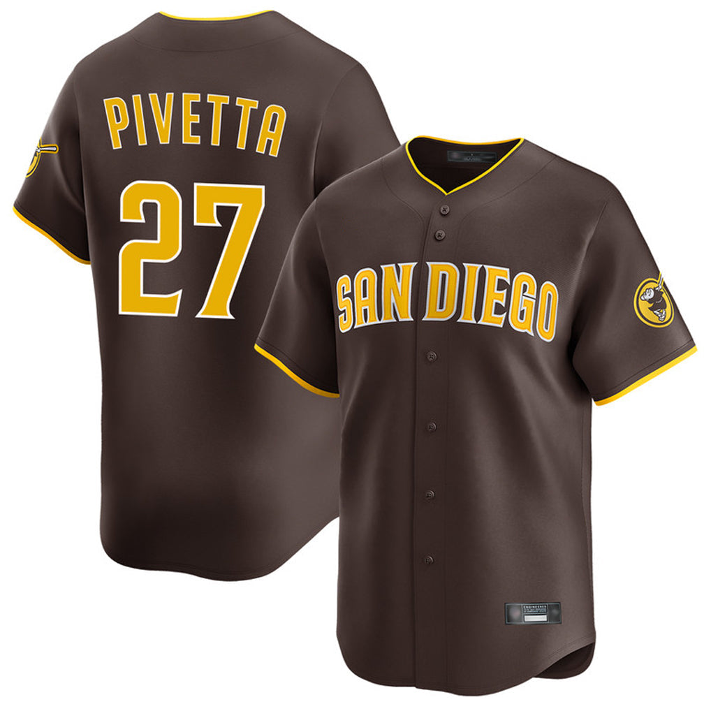 Rebec S.Diego Padres #27 Nick Pivetta Player Brown Home Limited Stitched Jerseys