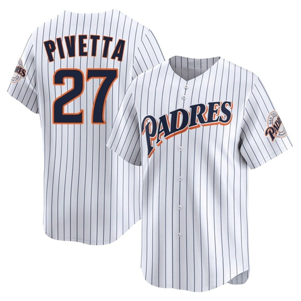 Rebec S.Diego Padres #27 Nick Pivetta Player White Cooperstown Collection Limited Home Stitched Jerseys