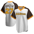 Rebec S.Diego Padres #27 Nick Pivetta Player White Home Cooperstown Collection Replica Game Stitched Jerseys