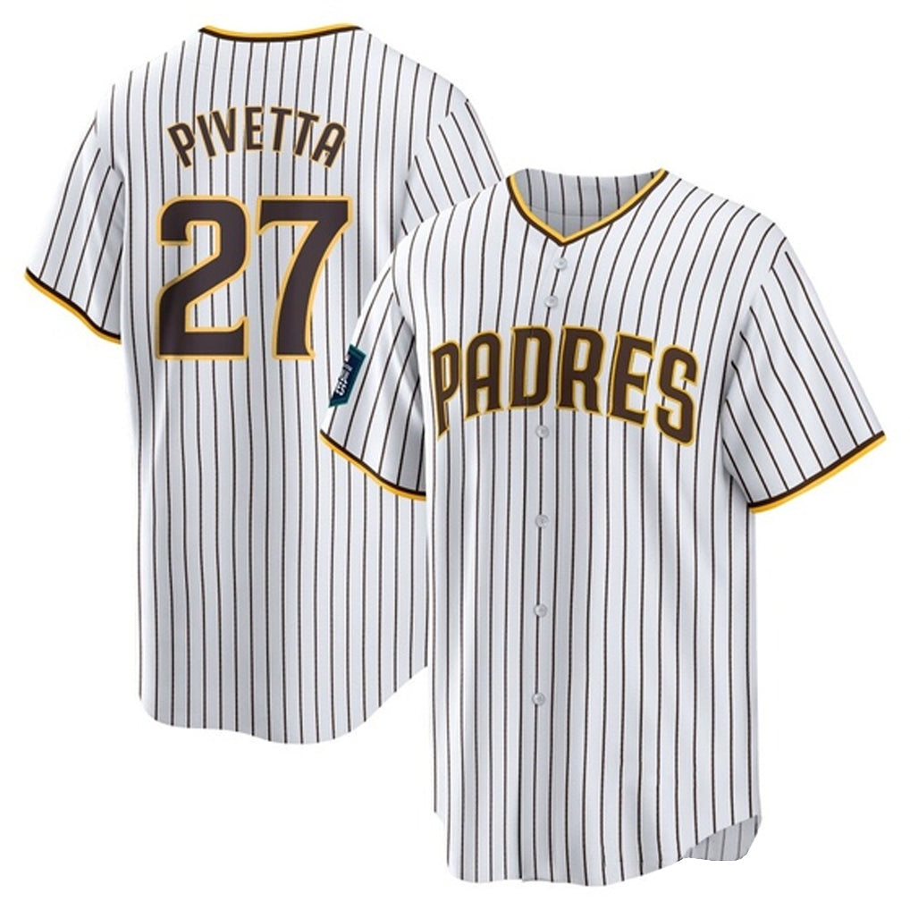 Rebec S.Diego Padres #27 Nick Pivetta Player White Home Game Stitched Jerseys