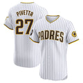 Rebec S.Diego Padres #27 Nick Pivetta Player White Home Limited Elite Stitched Jerseys