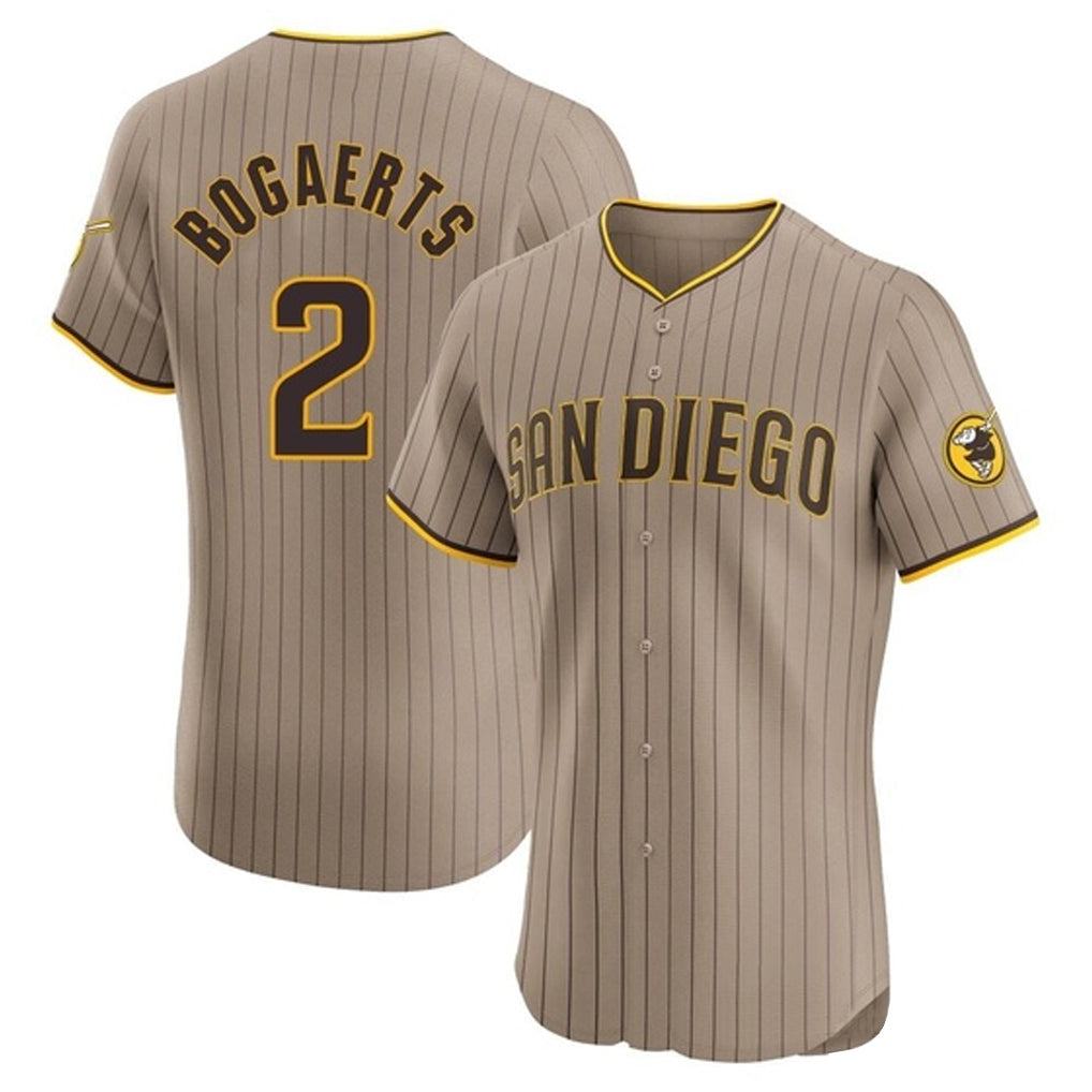 Rebec S.Diego Padres #2 Xander Bogaerts Player Khaki Home Limited Elite Stitched Jerseys