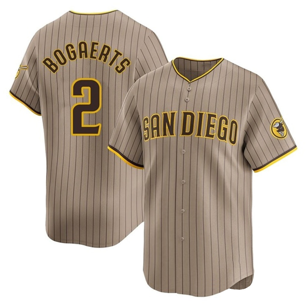 Rebec S.Diego Padres #2 Xander Bogaerts Player Khaki Home Limited Stitched Jerseys