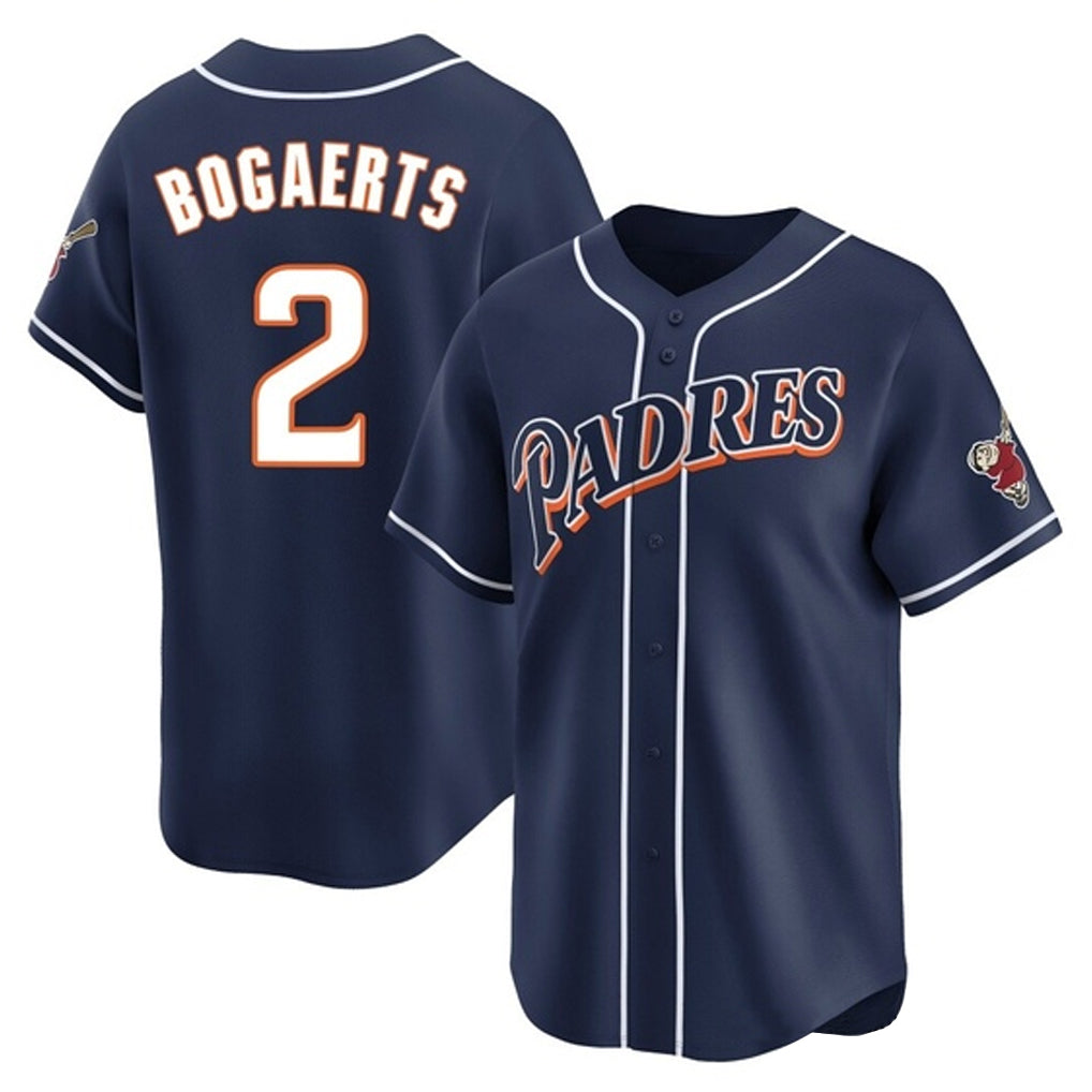 Rebec S.Diego Padres #2 Xander Bogaerts Player Navy Cooperstown Collection Limited Home Stitched Jerseys