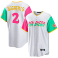Rebec S.Diego Padres #2 Xander Bogaerts Player White City Connect Home Game Stitched Jerseys