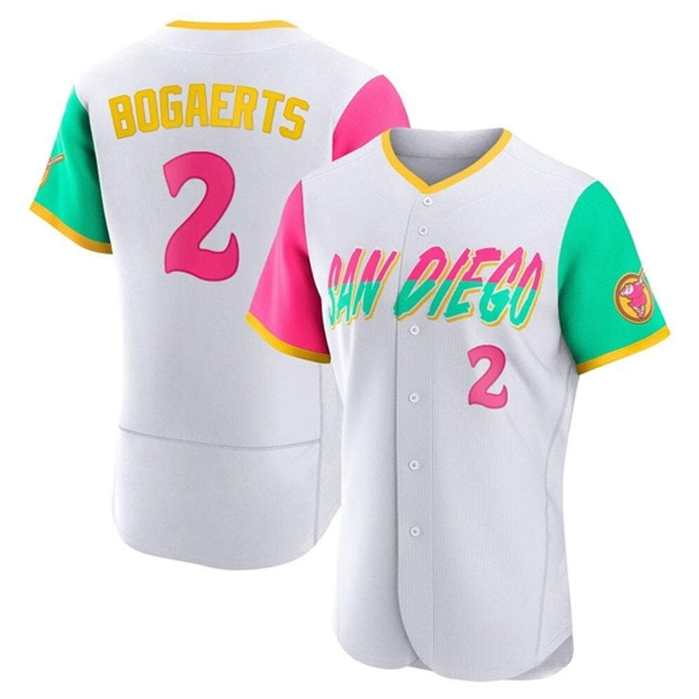 Rebec S.Diego Padres #2 Xander Bogaerts Player White City Connect Home Limited Elite Stitched Jerseys