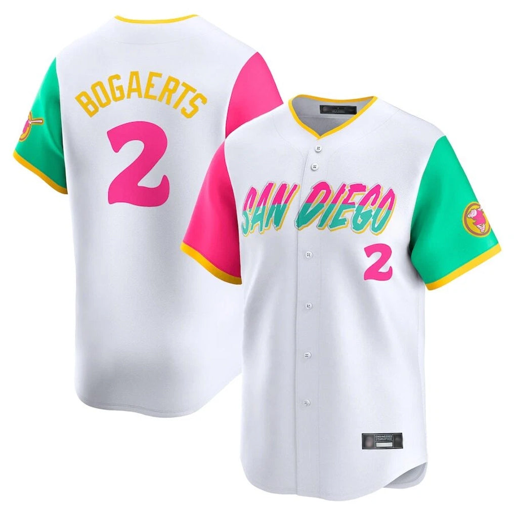Rebec S.Diego Padres #2 Xander Bogaerts Player White City Connect Home Limited Stitched Jerseys