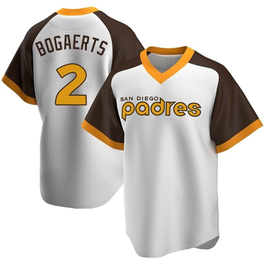 Rebec S.Diego Padres #2 Xander Bogaerts Player White Home Cooperstown Collection Replica Game Stitched Jerseys