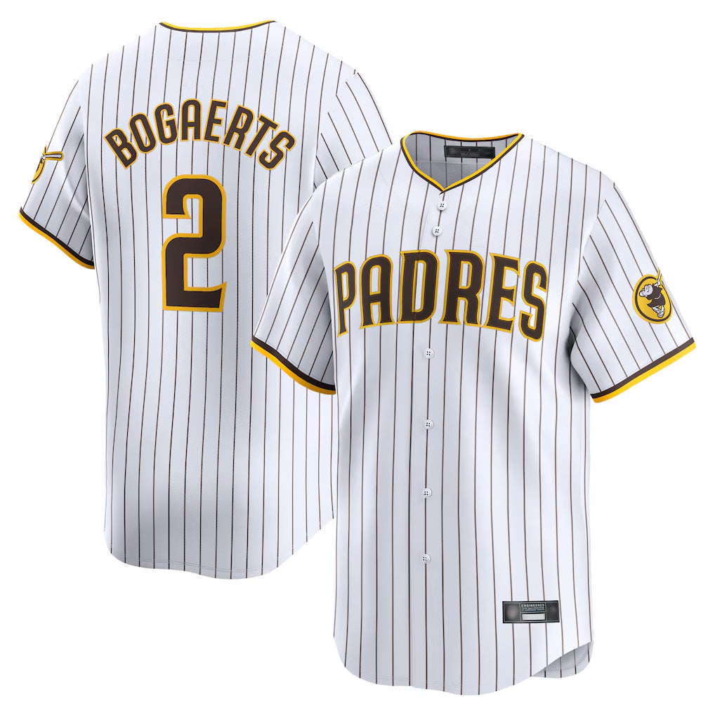 Rebec S.Diego Padres #2 Xander Bogaerts Player White Home Limited Stitched Jerseys