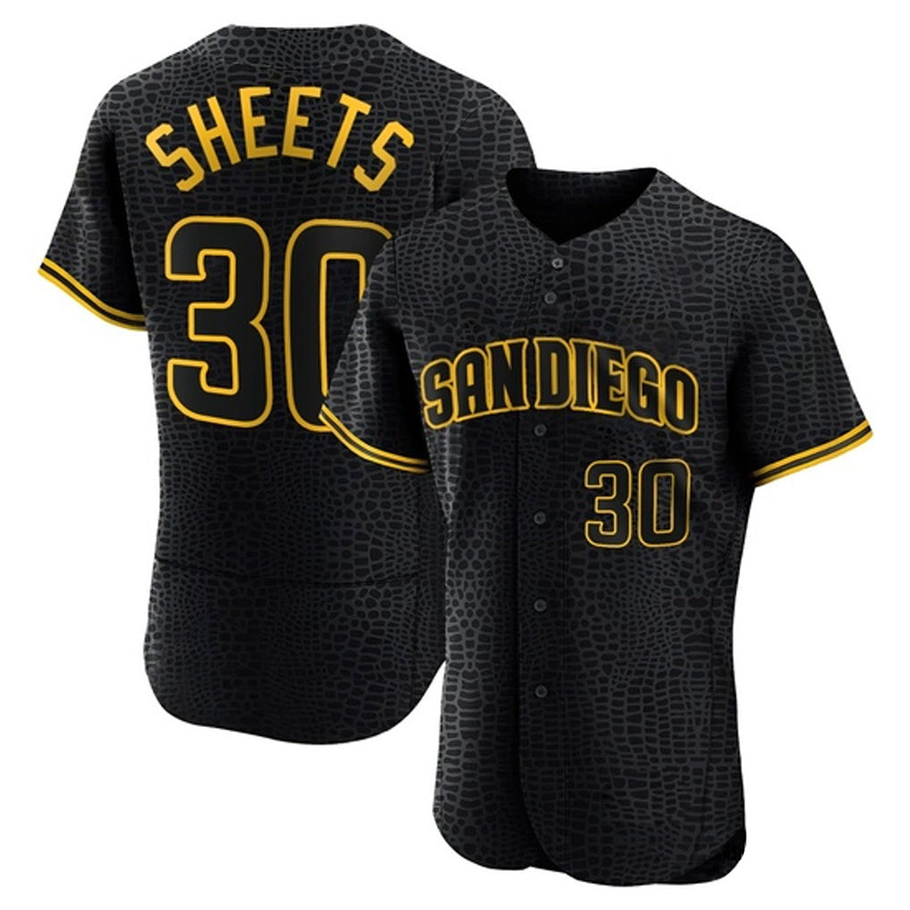Rebec S.Diego Padres #30 Gavin Sheets Player Black Snake Skin City Home Limited Elite Stitched Jerseys