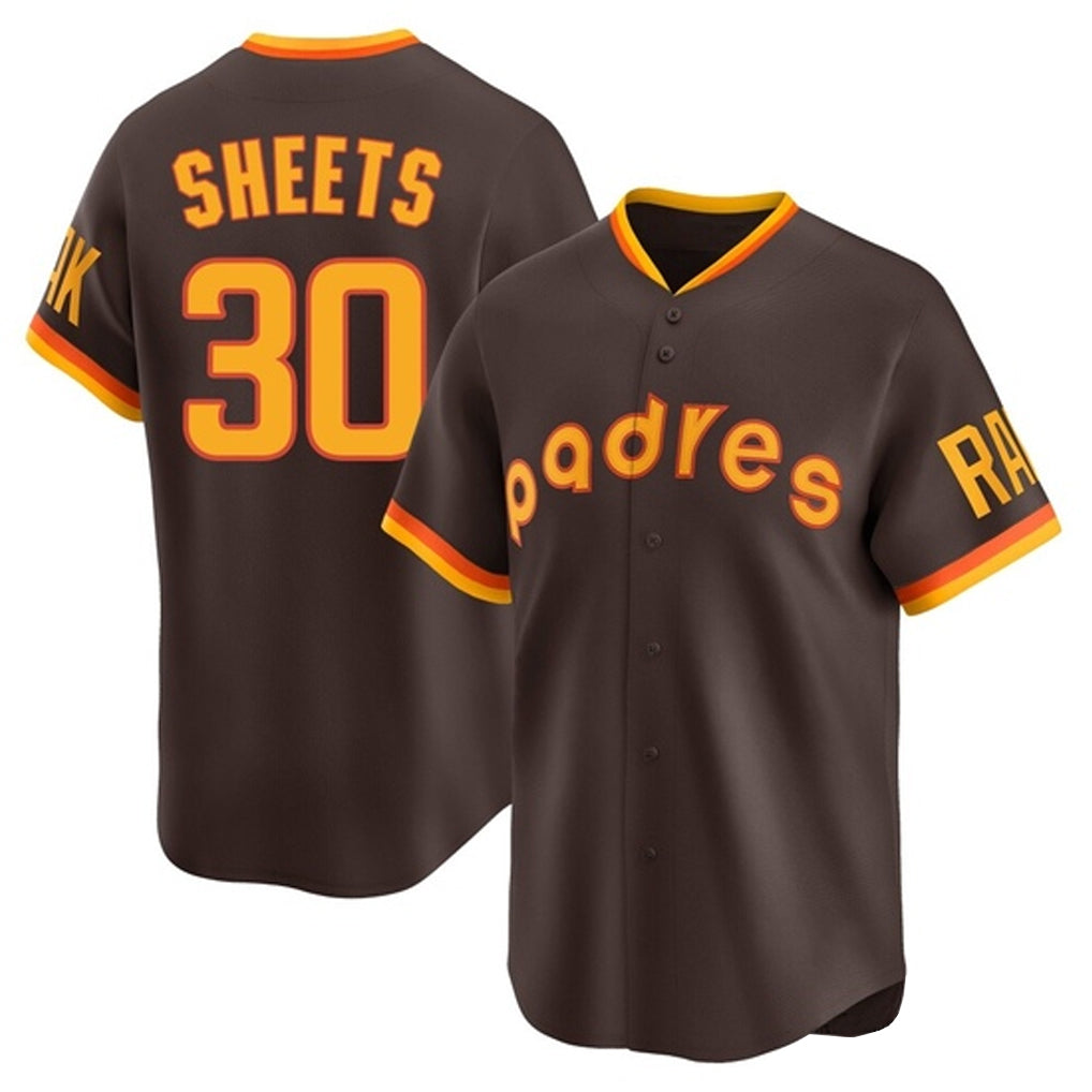 Rebec S.Diego Padres #30 Gavin Sheets Player Brown Home Cooperstown Collection Replica Game Stitched Jerseys