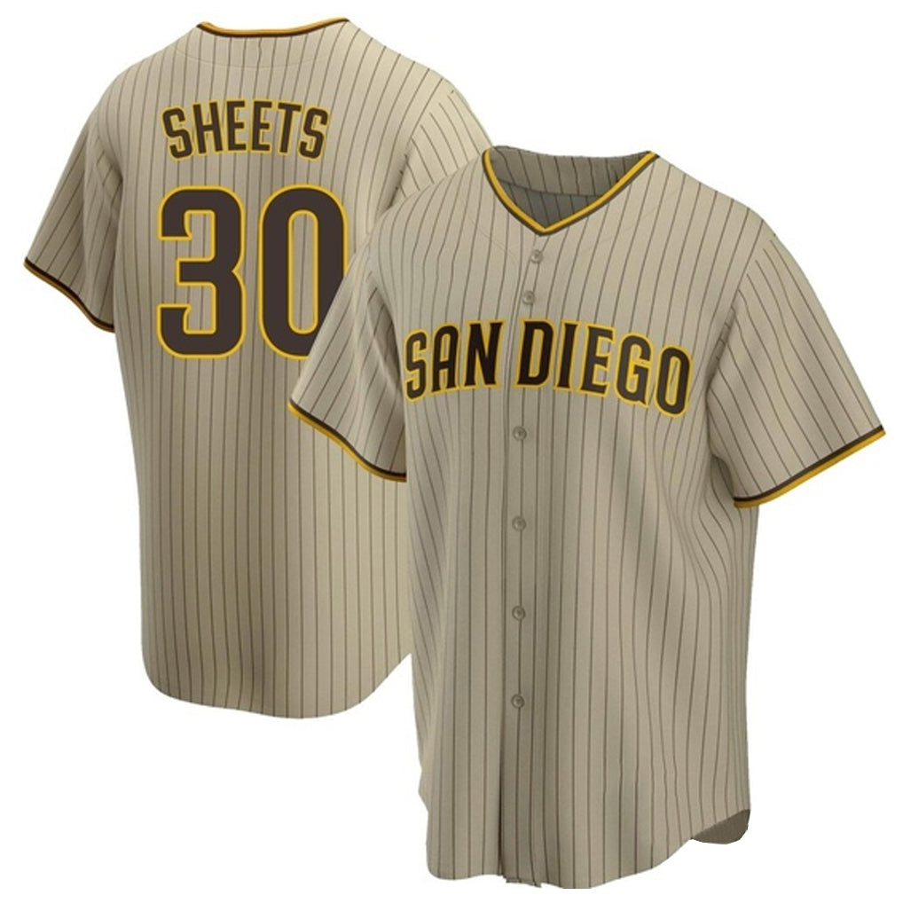 Rebec S.Diego Padres #30 Gavin Sheets Player Khaki Home Game Stitched Jerseys