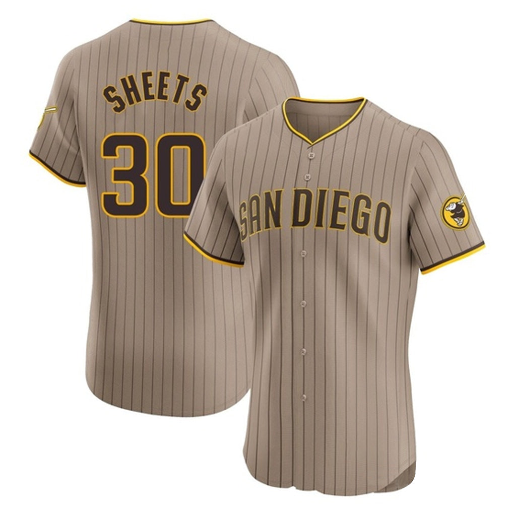 Rebec S.Diego Padres #30 Gavin Sheets Player Khaki Home Limited Elite Stitched Jerseys