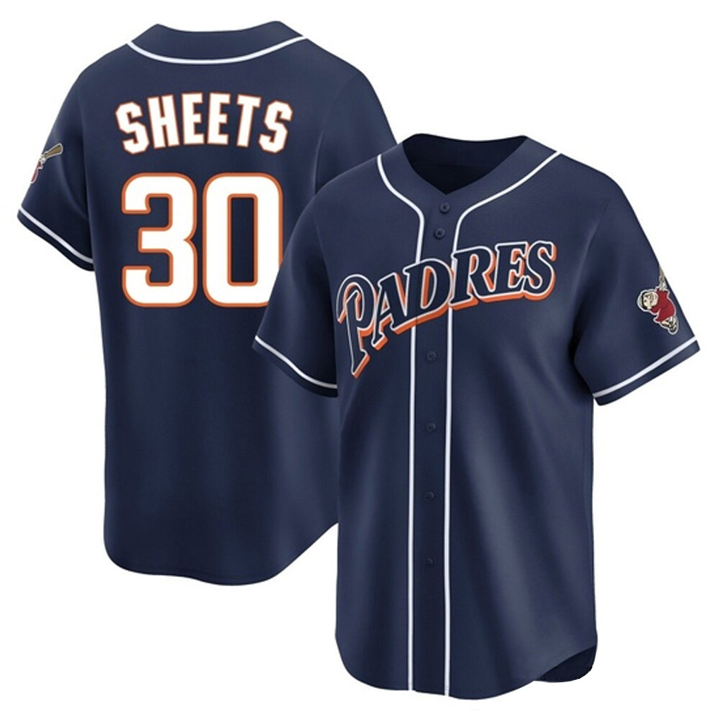 Rebec S.Diego Padres #30 Gavin Sheets Player Navy Cooperstown Collection Limited Home Stitched Jerseys