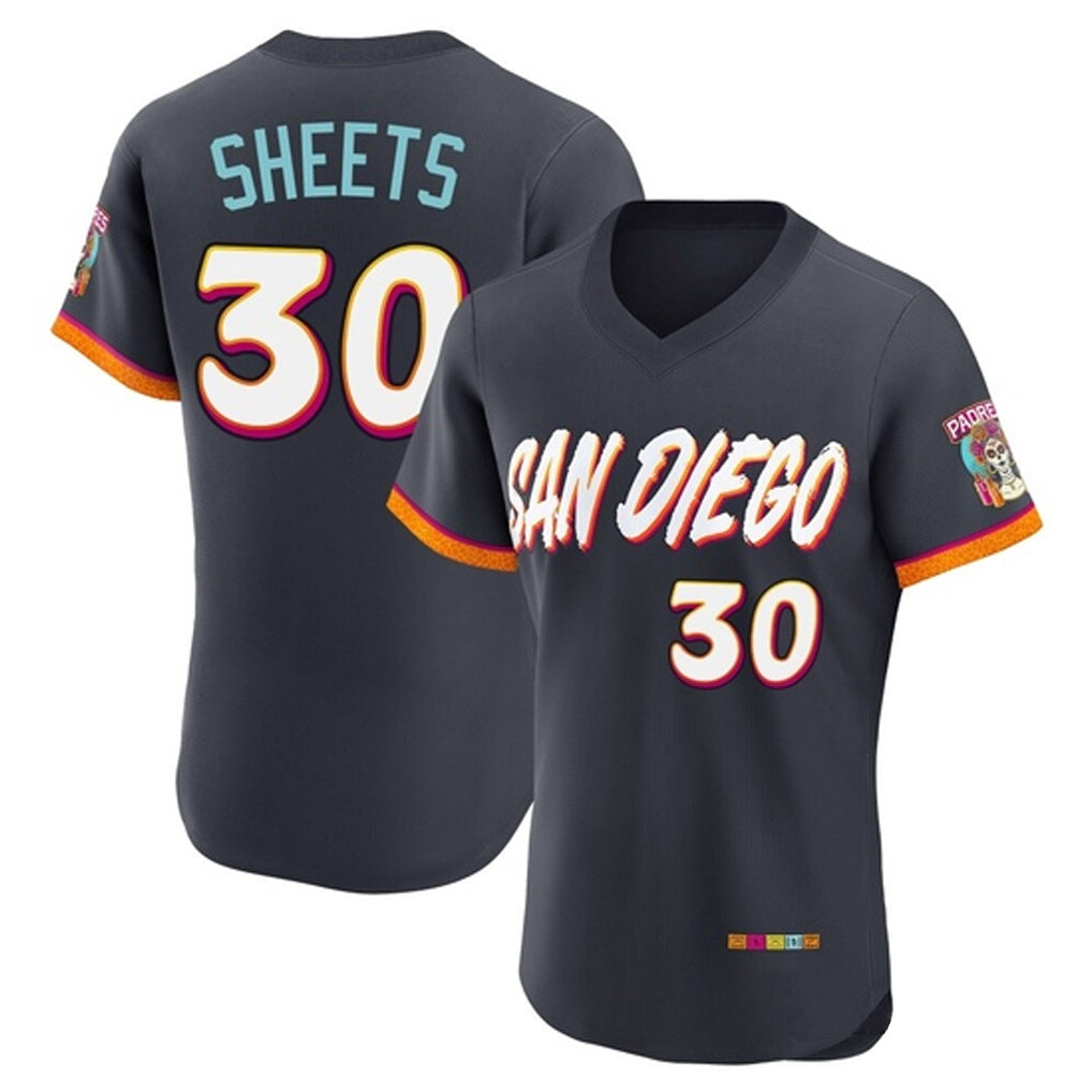 Rebec S.Diego Padres #30 Gavin Sheets Player Obsidian 2026 City Connect Home Limited Elite T-shirt Stitched Jerseys