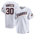 Rebec S.Diego Padres #30 Gavin Sheets Player White Cooperstown Collection Limited Home Stitched Jerseys