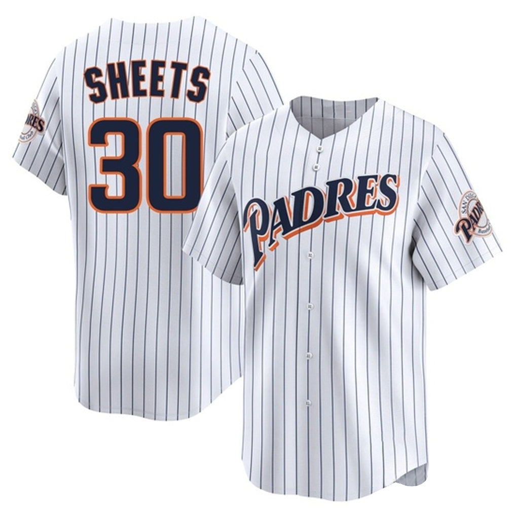 Rebec S.Diego Padres #30 Gavin Sheets Player White Cooperstown Collection Limited Home Stitched Jerseys