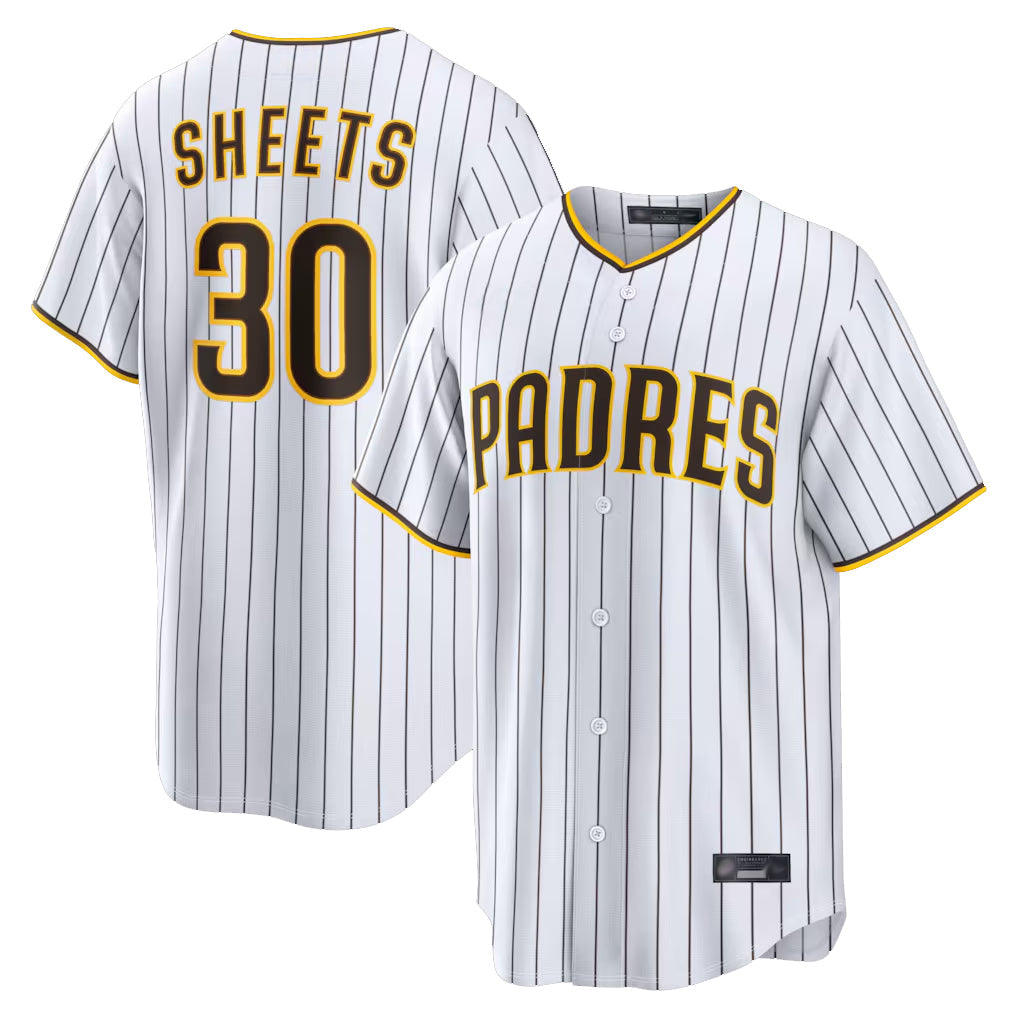 Rebec S.Diego Padres #30 Gavin Sheets Player White Home Limited Game Stitched Jerseys