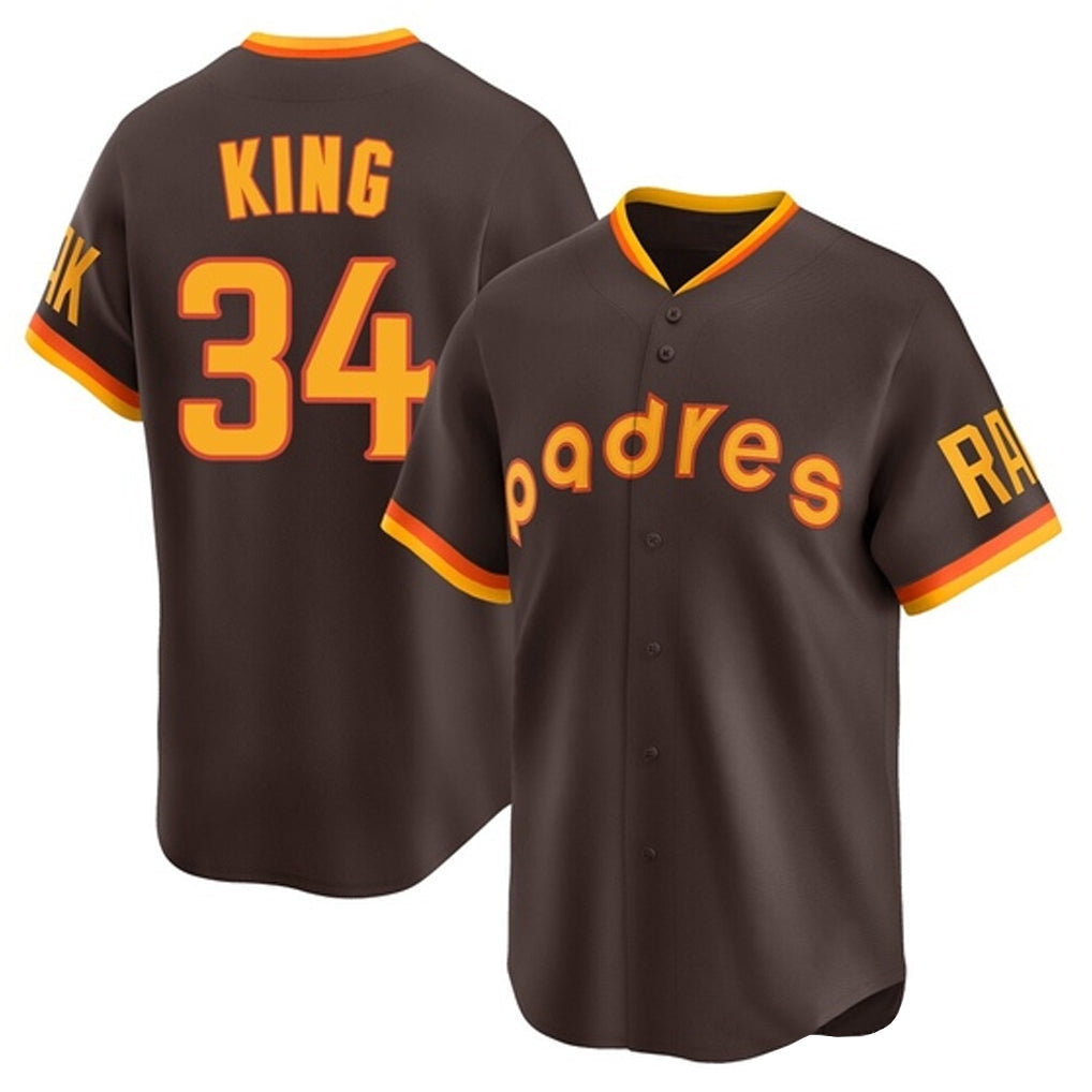 Rebec S.Diego Padres #34 Michael King Player Brown Home Cooperstown Collection Replica Game Stitched Jerseys