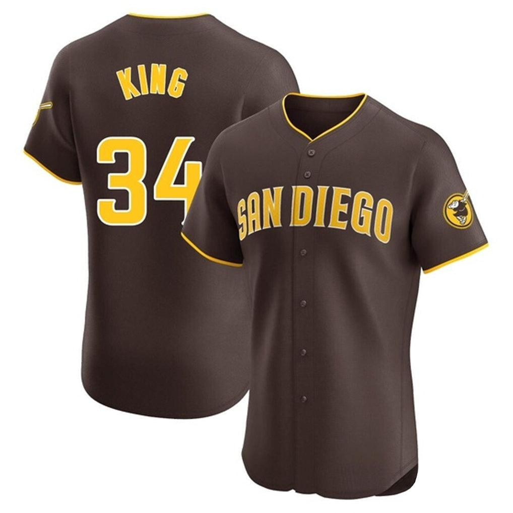 Rebec S.Diego Padres #34 Michael King Player Brown Home Limited Elite Stitched Jerseys