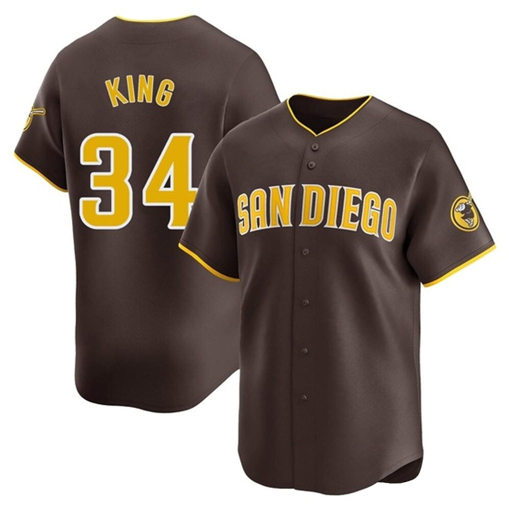 Rebec S.Diego Padres #34 Michael King Player Brown Home Limited Stitched Jerseys