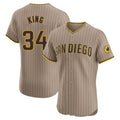 Rebec S.Diego Padres #34 Michael King Player Khaki Home Limited Elite Stitched Jerseys