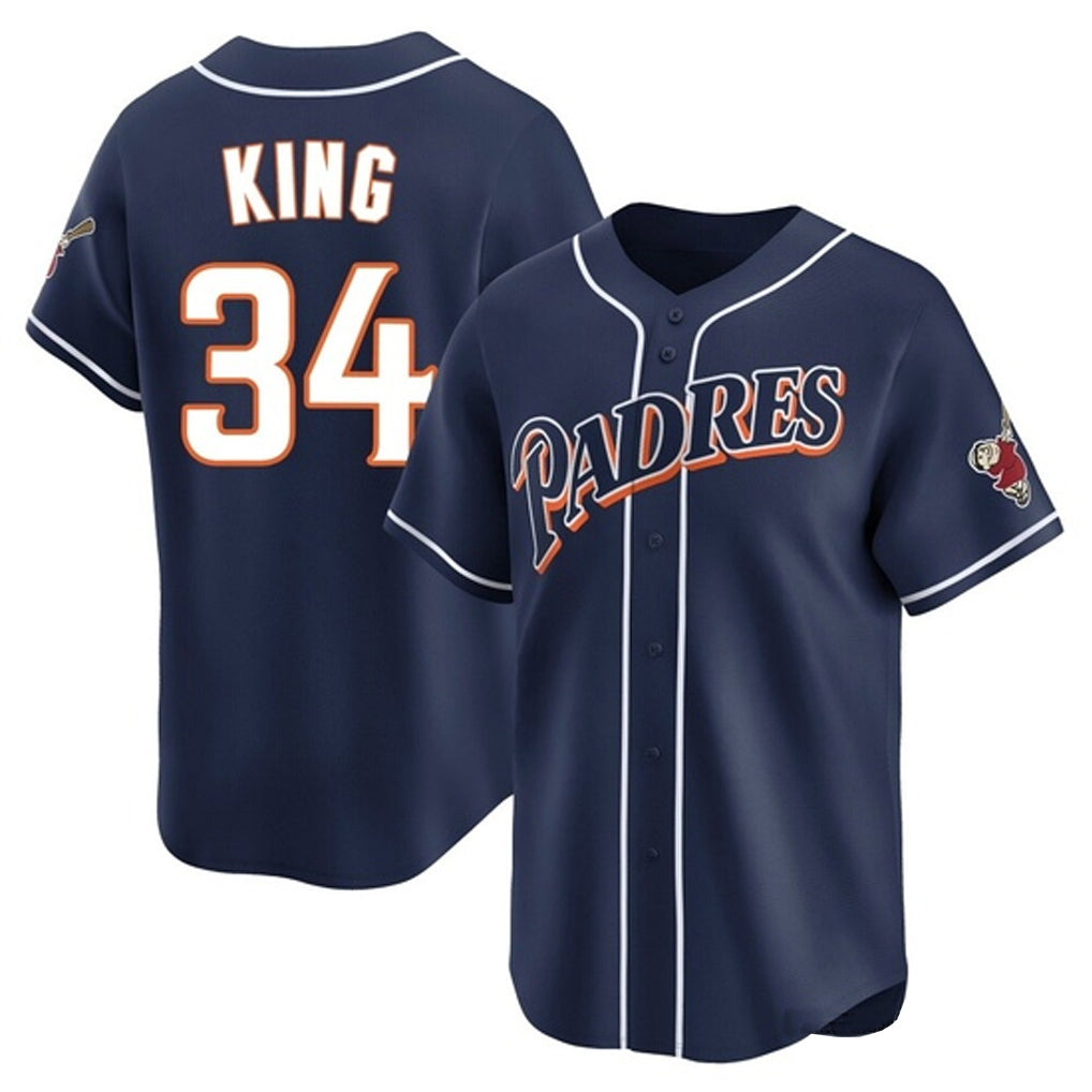 Rebec S.Diego Padres #34 Michael King Player Navy Cooperstown Collection Limited Home Stitched Jerseys