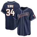 Rebec S.Diego Padres #34 Michael King Player Navy Cooperstown Collection Limited Home Stitched Jerseys