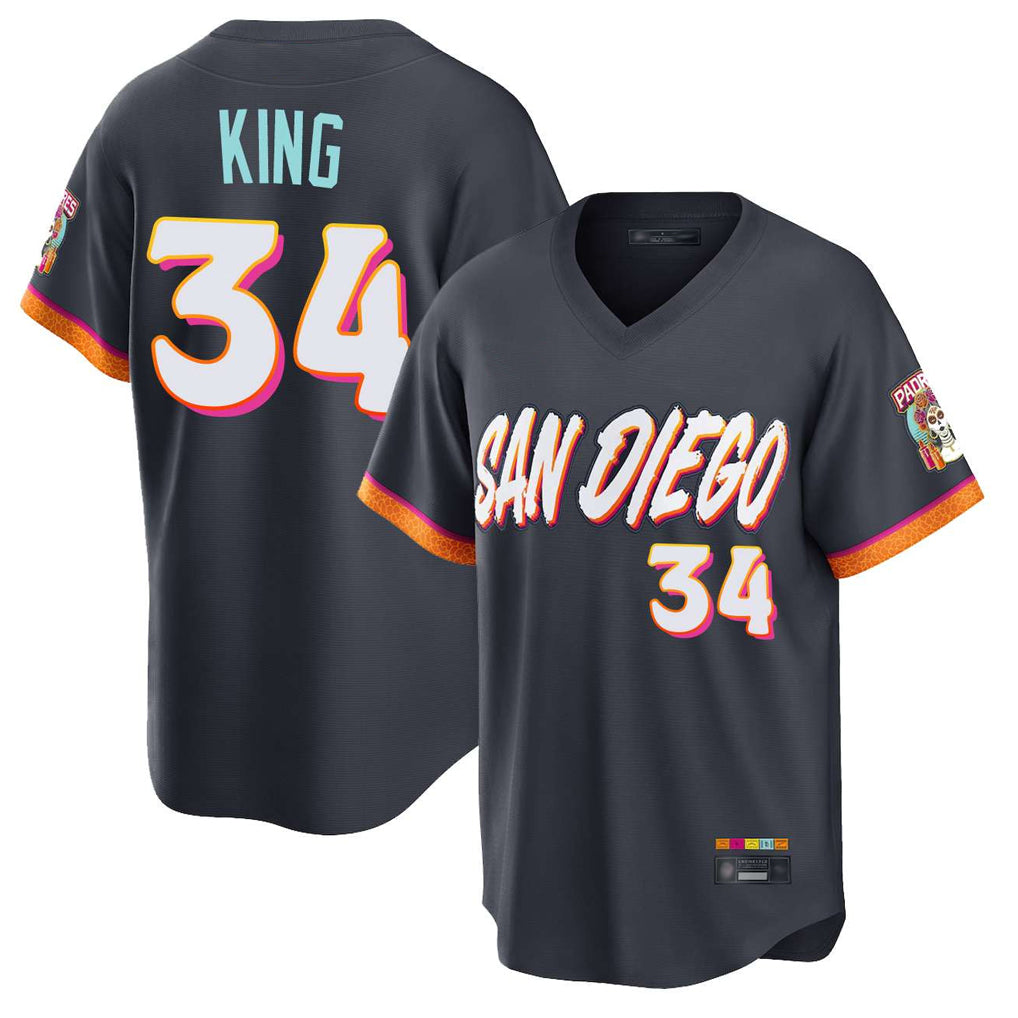 Rebec S.Diego Padres #34 Michael King Player Obsidian 2026 City Connect Home Limited T-shirt Stitched Jerseys