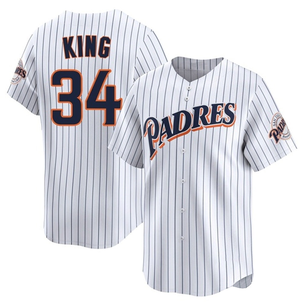 Rebec S.Diego Padres #34 Michael King Player White Cooperstown Collection Limited Home Stitched Jerseys