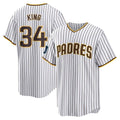 Rebec S.Diego Padres #34 Michael King Player White Home Game Stitched Jerseys