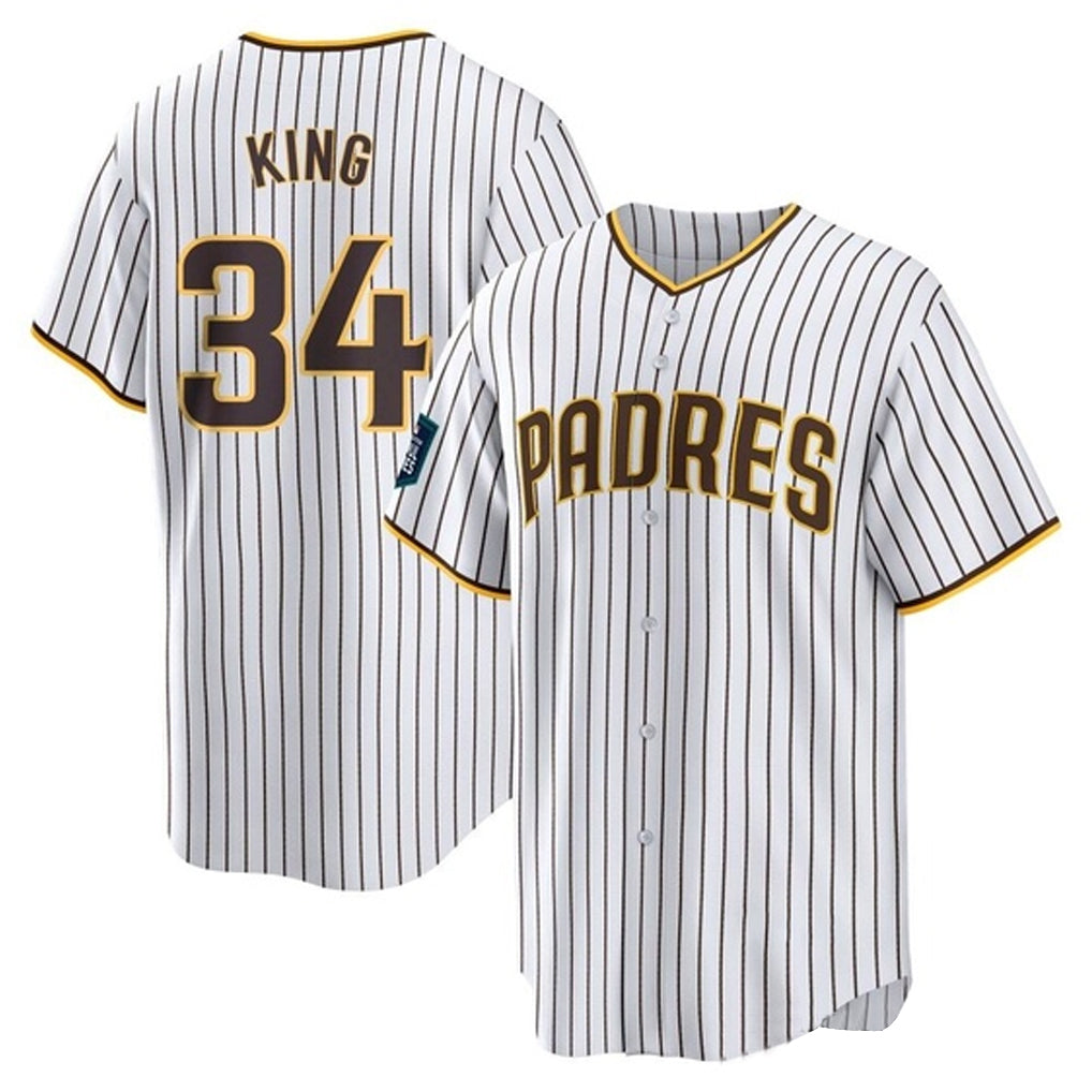 Rebec S.Diego Padres #34 Michael King Player White Home Game Stitched Jerseys
