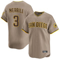 Rebec S.Diego Padres #3 Jackson Merrill Player Khaki Home Limited Stitched Jerseys