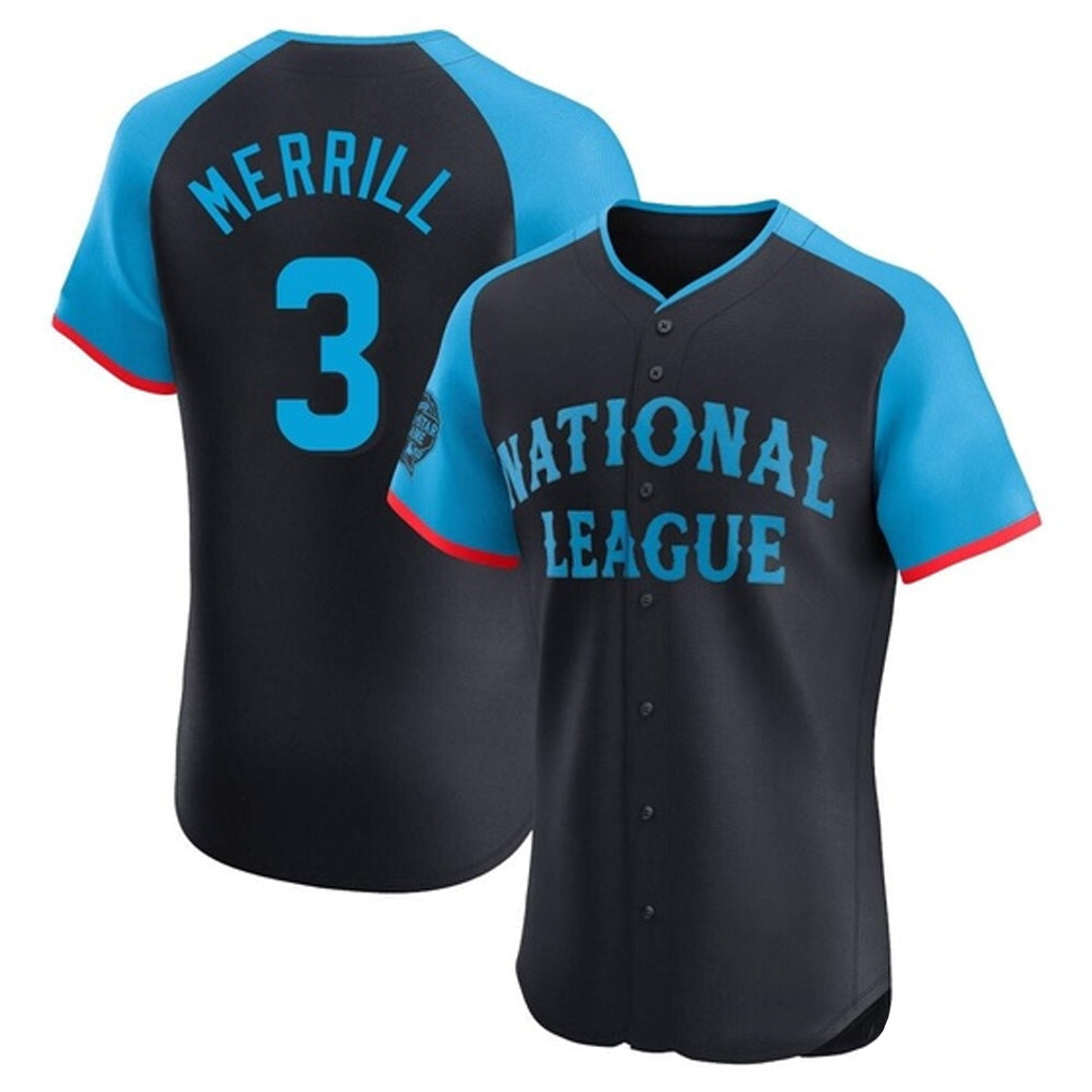 Rebec S.Diego Padres #3 Jackson Merrill Player National League Navy All-Star Game Limited Elite Stitched Jerseys