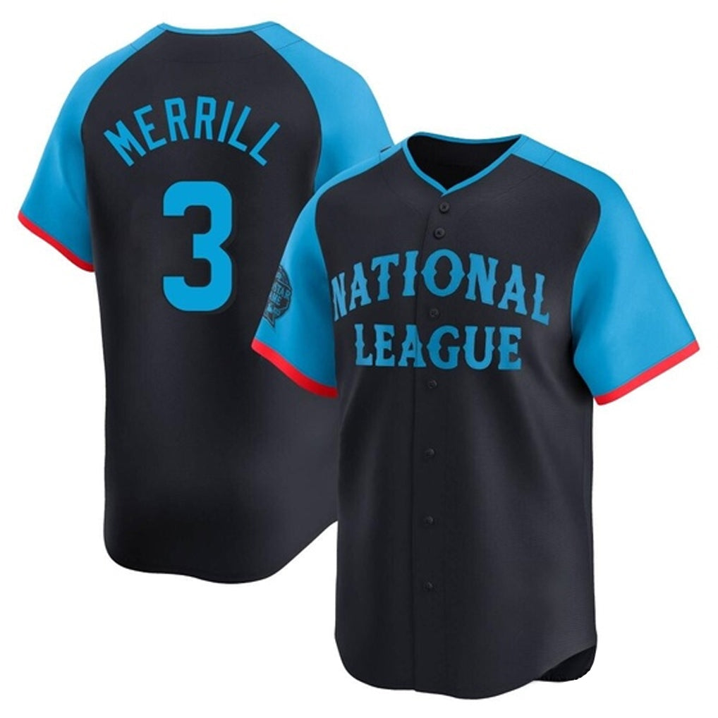 Rebec S.Diego Padres #3 Jackson Merrill Player National League Navy All-Star Game Limited Stitched Jerseys