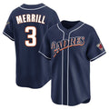 Rebec S.Diego Padres #3 Jackson Merrill Player Navy Cooperstown Collection Limited Home Stitched Jerseys