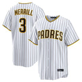Rebec S.Diego Padres #3 Jackson Merrill Player White Cooperstown Collection Home Game Stitched Jerseys