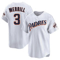 Rebec S.Diego Padres #3 Jackson Merrill Player White Cooperstown Collection Limited Home Stitched Jerseys