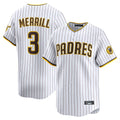 Rebec S.Diego Padres #3 Jackson Merrill Player White Home Limited Stitched Jerseys