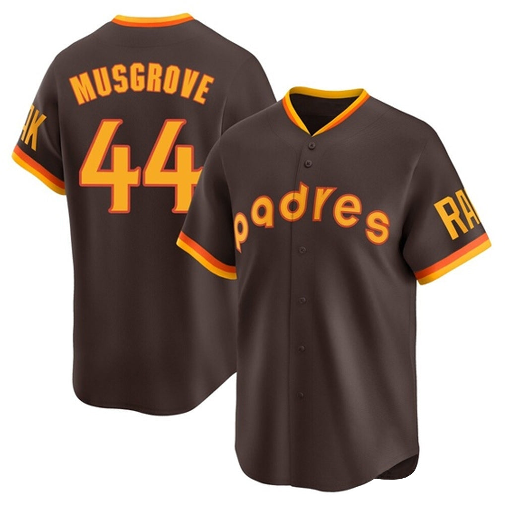Rebec S.Diego Padres #44 Joe Musgrove Player Brown Home Cooperstown Collection Replica Game Stitched Jerseys