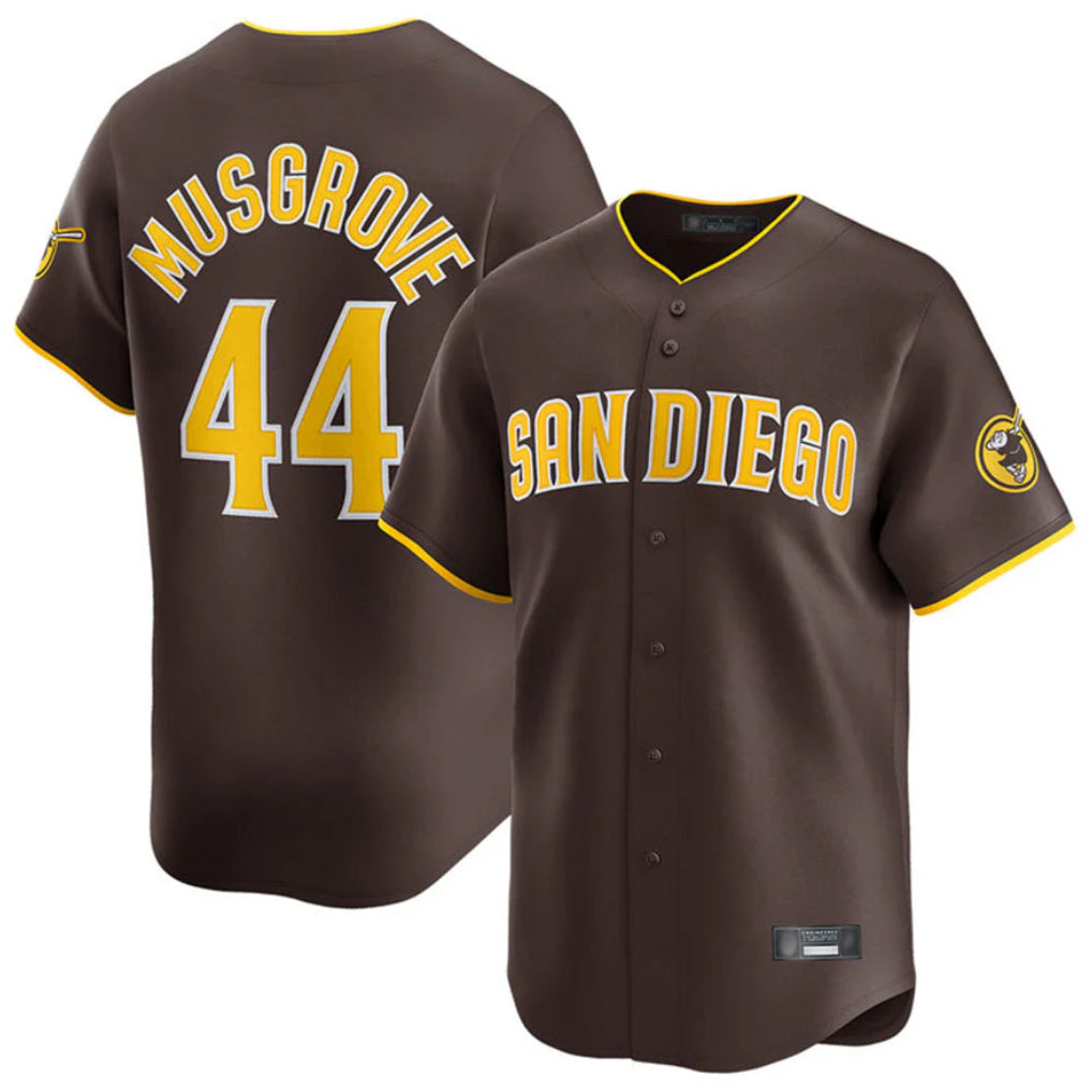 Rebec S.Diego Padres #44 Joe Musgrove Player Brown Home Limited Stitched Jerseys