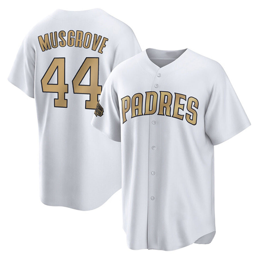 Rebec S.Diego Padres #44 Joe Musgrove Player Gold All-Star Home Game Stitched Jerseys